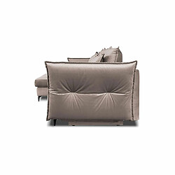 Acheter MAISON AUBERTIN Canapé Velours Angle G Beige Verduro 3 Pl