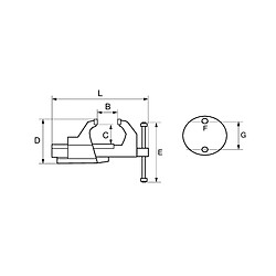 Bahco - Etau à guide carré avec mors interchangeables 125 mm - 834V-5