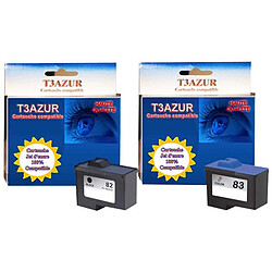 Cartouche compatible Lexmark n°82 + n°83 - Noir+ Couleur - T3AZUR