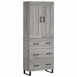 vidaXL Buffet haut Sonoma gris 69,5x34x180 cm Bois d'ingénierie