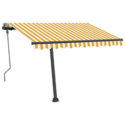 Acheter Maison Chic Auvent manuel rétractable,Store manuel de porte avec LED 300x250 cm Jaune et blanc -GKD25967