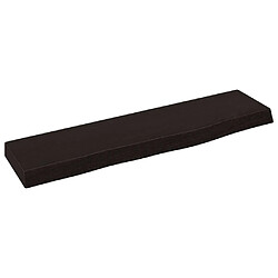 vidaXL Étagère murale marron foncé 40x10x2 cm bois chêne massif traité