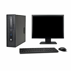 PC HP EliteDesk 800 G1 SFF Ecran 22" Core I3-4130 4Go Disque 120 Go SSD Wifi W7 - Occasion