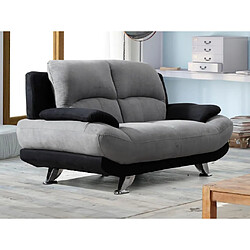 Vente-Unique Canapé 2 places en microfibre MUSKO - Bicolore gris et noir