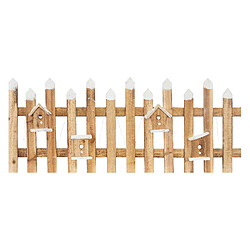 Ecd Germany Clôture de jardin de Noël illumination LED décoration festive en bois 98x39 cm