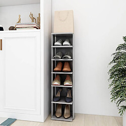 vidaXL Armoire à chaussures Gris béton 27,5x27x102cm Bois d'ingénierie 