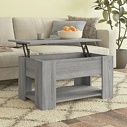 vidaXL Table basse Sonoma gris 79x49x41 cm Bois d'ingénierie 