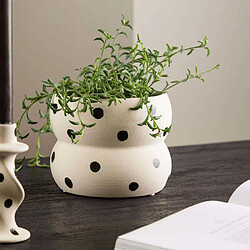 Venture Home Cache pot Dapne 16*16*13cm blanc et noir.