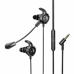 3.5Mm Bouchon D'Oreille Gaming Écouteur Dynamique Casque Intra-Auriculaire Réduction Du Bruit Écouteurs Avec Microphone Noir