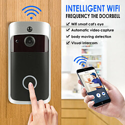 Avis Universal WIFI maison intelligente sonnette télésurveillance interphone sonnette V5 infrarouge induction vision nocturne sonnette vidéo(Le noir)