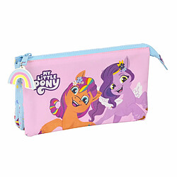 Trousse Fourre-Tout Triple My Little Pony Wild & free Bleu Rose 22 x 12 x 3 cm 