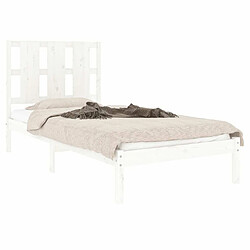 Avis Maison Chic Lit Moderne Chambre - Cadre/structure de lit pour adulte Blanc Bois massif 90x190 cm Simple -MN63770