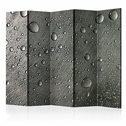 Paris Prix Paravent 5 Volets Steel Surface with Water Drops 172x225cm