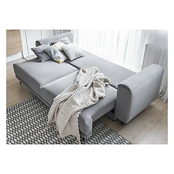 Avis VENESETTI Canapé 3/4 places convertible et espace de rangement - gris - en tissu de qualité, DANY