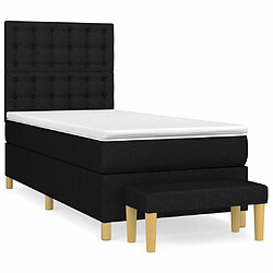 Maison Chic Lit Adulte - Lit simple Lit à sommier tapissier et matelas moelleux - Meuble de Chambre - Noir 80x200 cm Tissu -MN16297