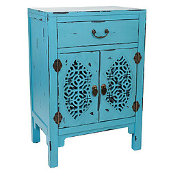 Pegane Meuble console, table console en bois coloris bleu - Longueur 48 x Profondeur 32 x Hauteur 75 cm