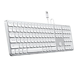 Satechi Clavier Filaire USB-A QWERTY en Aluminium avec Touches Ultra-réactives Argent