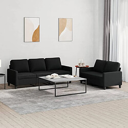 Maison Chic Ensemble de canapés 2 pcs avec coussins, Canapé droit Sofa pour Salon Noir Tissu -GKD622609