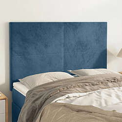 vidaXL Têtes de lit 4 pcs Bleu foncé 72x5x78/88 cm Velours 