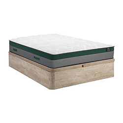 Vente-Unique Ensemble 160 x 200 cm sommier coffre naturel clair + matelas ressorts ensachés ép.22cm - PRESTIGE de YSMÉE