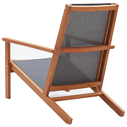 Acheter Maison Chic Chaise de jardin - Fauteuil d'extérieur Gris Bois d'eucalyptus solide et textilène -MN87773