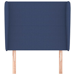 Avis Maison Chic Tête de lit scandinave avec oreilles,meuble de chambre Bleu 93x23x118/128 cm Tissu -MN92865