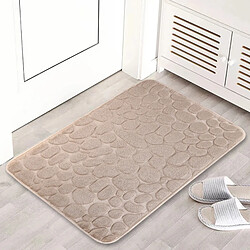 LUUCOZK Tapis de bain antidérapants absorbants à séchage rapide, tapis de décoration de salle de bain-beige-50x80cm 