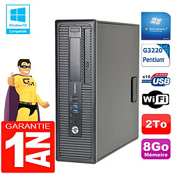 PC HP EliteDesk 800 G1 SFF Intel G3220 8Go Disque 2 To Graveur DVD Wifi W7 · Occasion 