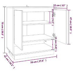 vidaXL Buffet Chêne marron 70x41x75 cm Bois d'ingénierie pas cher