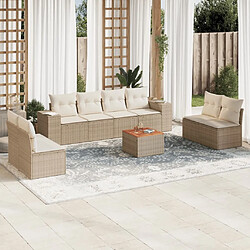 Maison Chic Salon de jardin avec coussins 9 pcs | Ensemble de Table et chaises | Mobilier d'Extérieur beige résine tressée -GKD50857