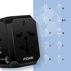 Acheter Adaptateur Prise Universel EU / USA / UK / AUS + 3 USB + 1 USB C Moxie Noir