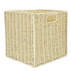 Paris Prix Boîte de Rangement Pliable Tressée 30x30cm Naturel 