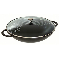 Staub 40511-344-0 Wok en Fonte Mat 30 cm, Noir