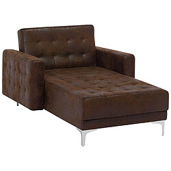 Beliani Chaise longue en cuir PU marron ABERDEEN