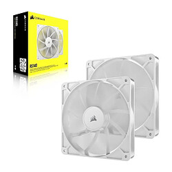 Pack de 2 ventilateurs PWM 140mm - CORSAIR - RS140 - Blanc pas cher