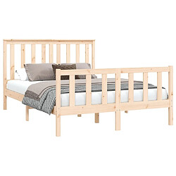 Avis Maison Chic Cadre/structure de lit avec tête de lit pour adulte - Lit Moderne Chambre 120x200 cm bois de pin massif -MN88551