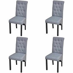 Maison Chic Lot de 4 Chaises à manger,Chaise pour cuisine gris clair tissu -MN84775