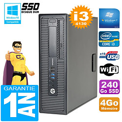 PC HP EliteDesk 800 G1 SFF Core I3-4130 4Go Disque 240Go SSD Graveur DVD Wifi W7 - Occasion