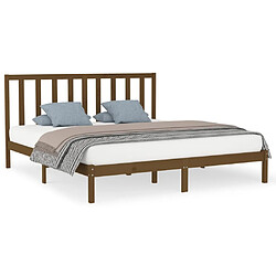 Maison Chic Lit adulte - Lit simple Cadre de lit,Structure du lit Contemporain Marron miel Bois massif 200x200 cm -MN11958