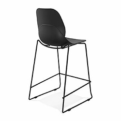 Acheter Mes Lot de 2 chaises de bar 52x51,5x101 cm noires pieds noirs - LAYNA