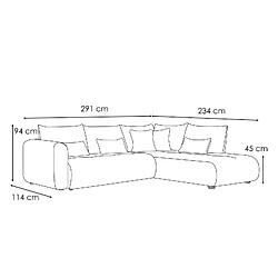 Acheter Courtois Laville Canapé d'angle droit 5 places bleu convertible - Soreno