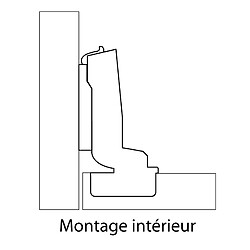 Fp Charnière de porte fine Sensys 8646i TH 52 ici à visser, nickelée HETTICH