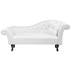 Beliani Méridienne Chesterfield blanche côté droit LATTES