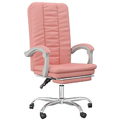 vidaXL Fauteuil inclinable de bureau Rose Similicuir