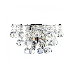 Luminaire Center Applique murale Pluto cristal et chrome poli 2 ampoules Coloris : cristal Coloris 2 : chrome poli Profondeur en Cm : 13 Hauteur en Cm : 12 Largeur en Cm : 25 Poids en Kilo : 1.461 Type d'interrupteur : Interrupteu