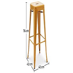 Acheter ICONIK INTERIOR Tabouret de bar - Design industriel - 76cm - Nouvelle édition- Stylix Jaune pâle