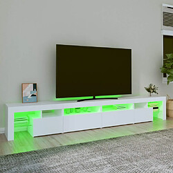 Acheter Maison Chic Meuble TV avec lumières LED, Banc TV pour salon, Meuble de rangement Blanc 260x36,5x40 cm -GKD85847