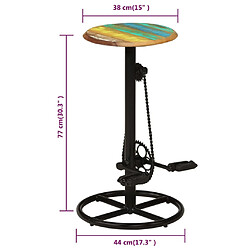 vidaXL Tabourets de bar lot de 2 bois massif de récupération pas cher