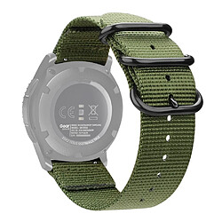 Wewoo Bracelet pour montre connectée Samsung Galaxy Watch Active 18 mm S3 en nylon à trois anneaux vert armée