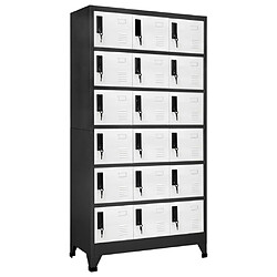 vidaXL Armoire à casiers Anthracite et blanc 90x40x180 cm Acier